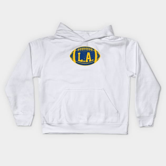 LA Retro Football - White Kids Hoodie by KFig21